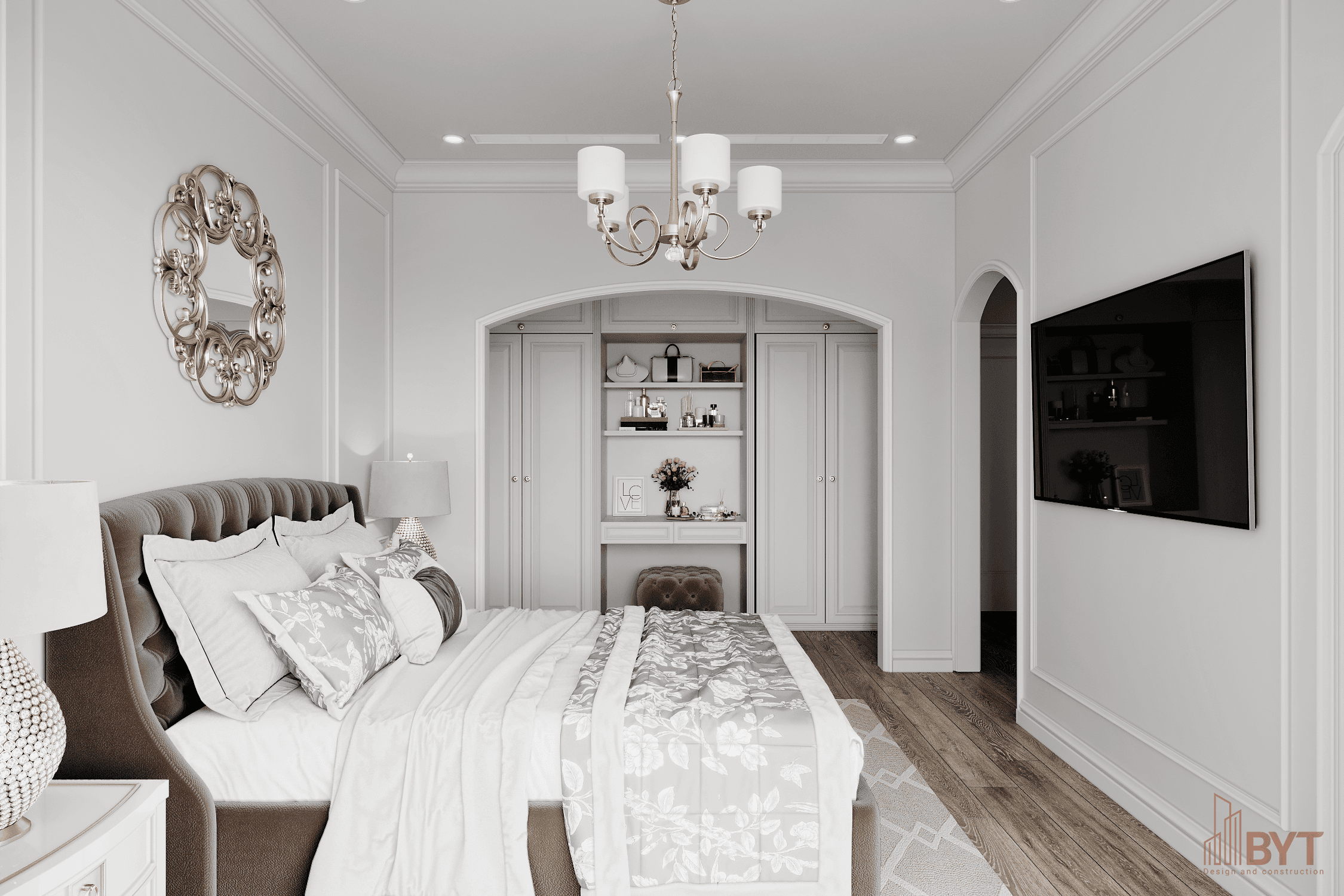 HƯỚNG DẪN THIẾT KẾ NỘI THẤT PHÒNG NGỦ TÂN CỔ ĐIỂN SANG TRỌNG, ĐẲNG CẤP