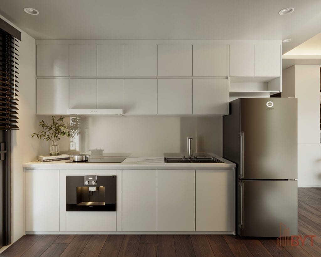 Thiết kế nhà bếp chung cư hai phòng ngủ
