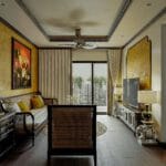 Thiết kế phòng khách đẹp sang trọng cho chung cư 2 phòng ngủ