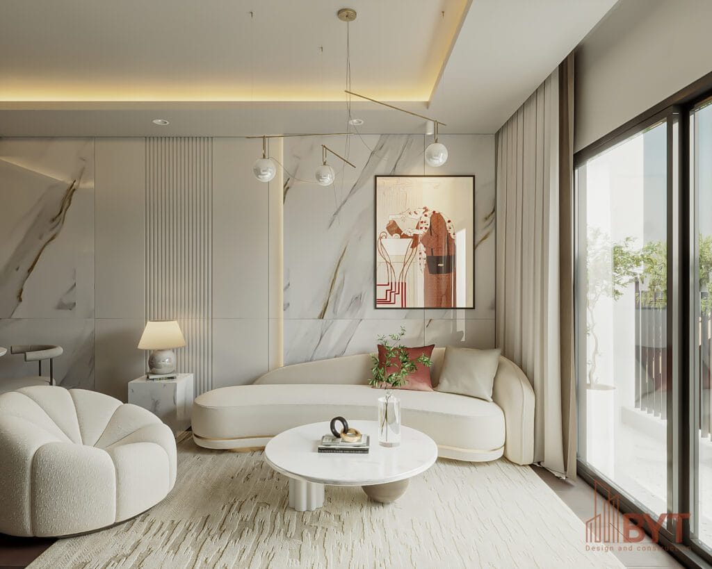 Thiết kế phòng khách chung cư tối giản cho chung cư 70m2