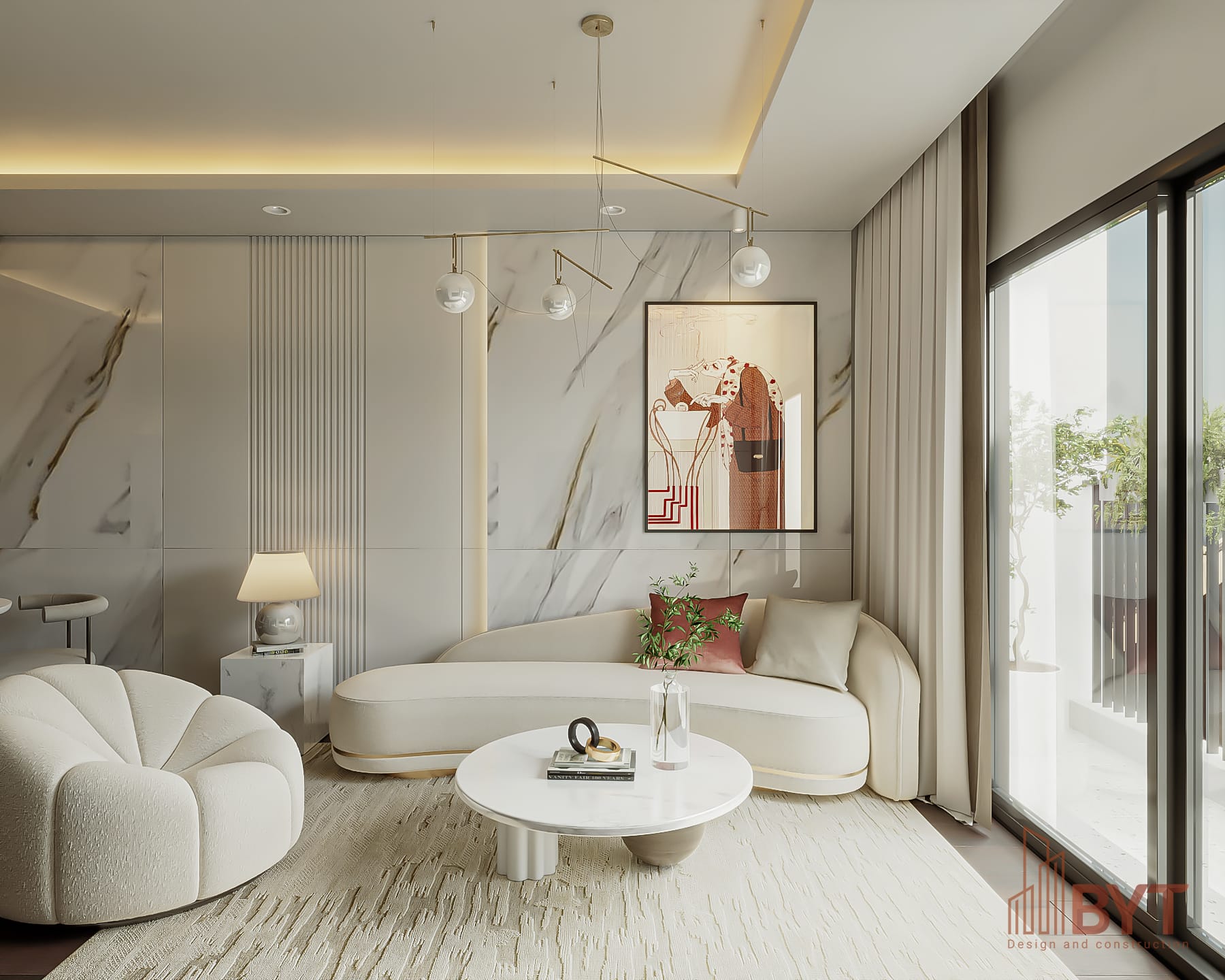 Thiết kế phòng khách chung cư tối giản cho chung cư 70m2