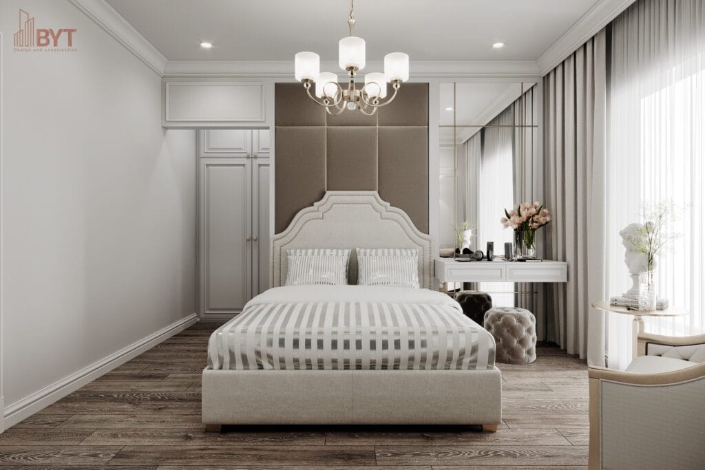 Thiết kế phòng ngủ đơn giản chung cư 2 phòng ngủ