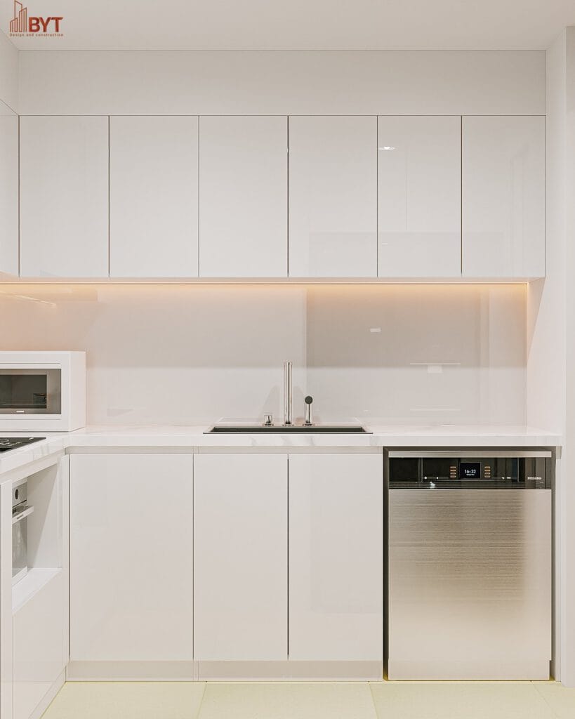 Thiết kế nội thất phòng bếp chung cư 2 phòng ngủ