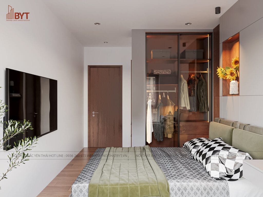 Thiết kế nội thất chung cư hiện đại 2 phòng ngủ