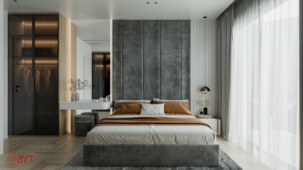 Nội thất phòng ngủ hiện đại chung cư Vinsmart City 3 phòng ngủ