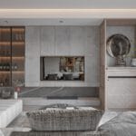 Thiết kế phòng khách chung cư 2 phòng ngủ tối giản