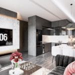 Thiết kế nội thất phòng bếp chung cư 3 phòng ngủ