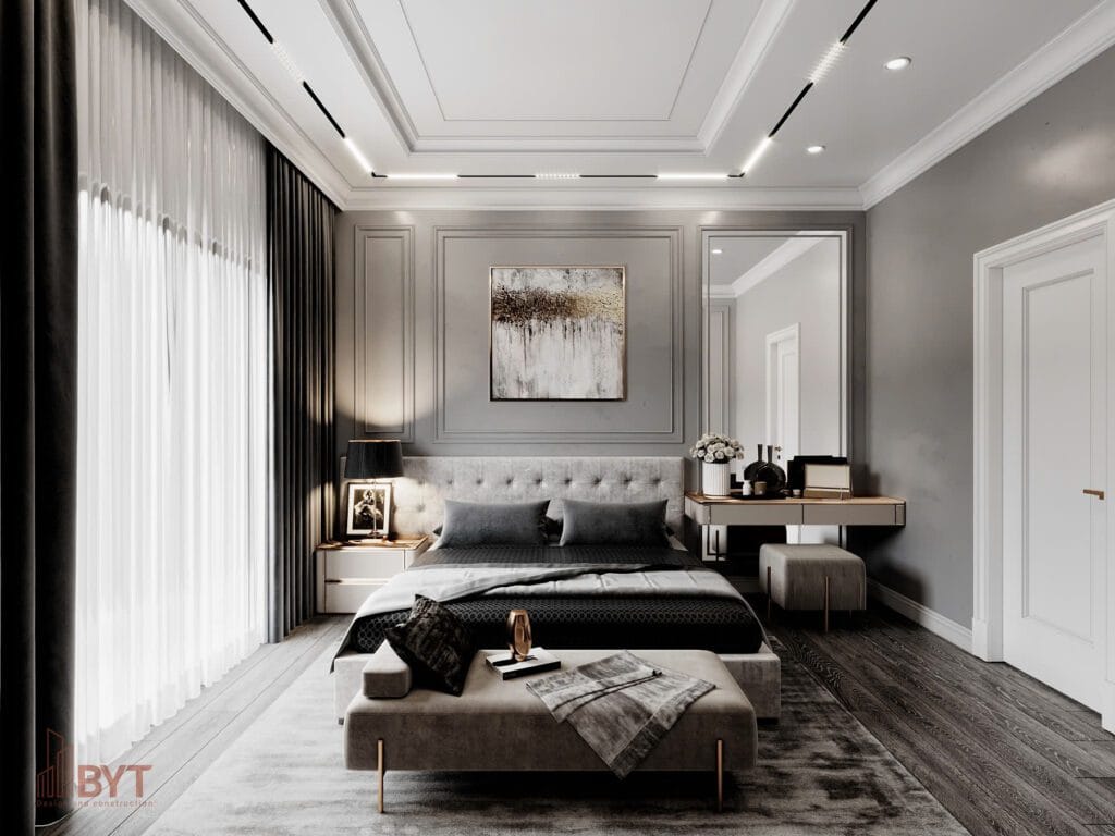 Nội thất phòng ngủ hiện đại biệt thự Xuân Phương