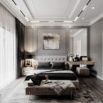 Nội thất phòng ngủ hiện đại biệt thự Xuân Phương