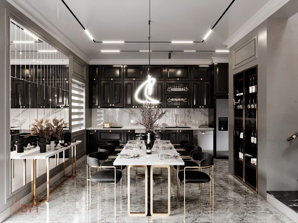 THIẾT KẾ NỘI THẤT PHÒNG BẾP BIỆT THỰ XUÂN PHƯƠNG