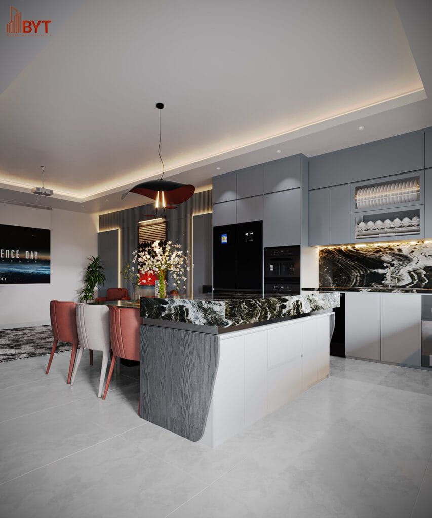 THIẾT KẾ NỘI THẤT PHÒNG BẾP CHO NHÀ LIỀN KỀ 3 PHÒNG NGỦ 2024