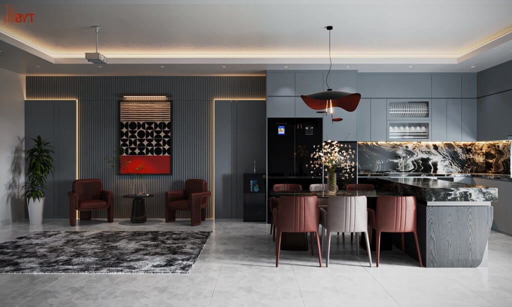 THIẾT KẾ NỘI THẤT PHÒNG BẾP CHO NHÀ LIỀN KỀ 3 PHÒNG NGỦ 2024