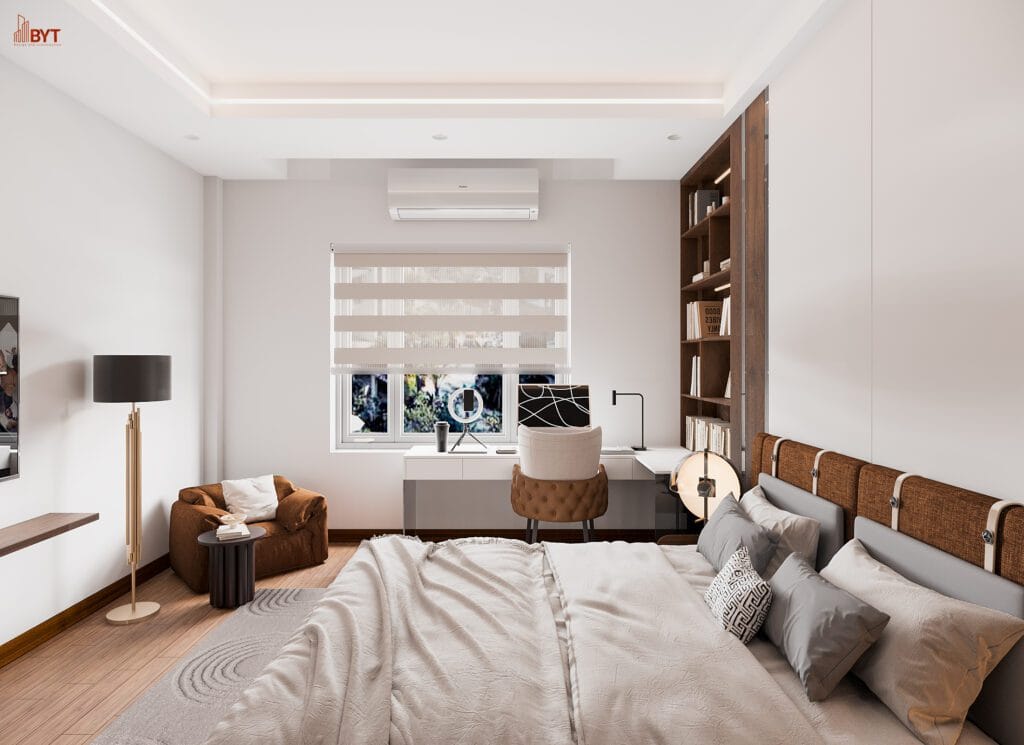 Thiết kế phòng ngủ đơn giản chung cư 3 phòng ngủ