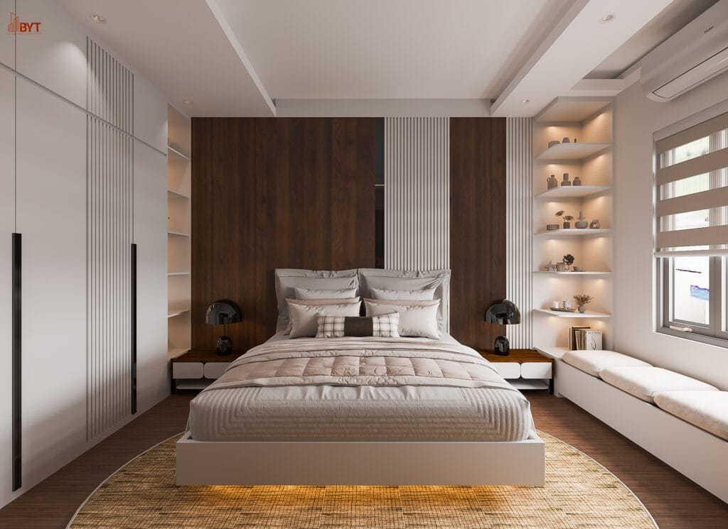 Kiểu dáng, màu sắc, vật liệu nội thất đơn giản