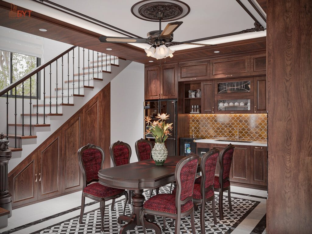 THI CÔNG NỘI THẤT PHÒNG BẾP BIỆT THỰ TẠI NINH BÌNH